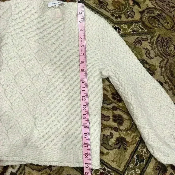 FRAME Patchwork Cable Knit Wool Sweater - Size S/P - Picture 9 of 10